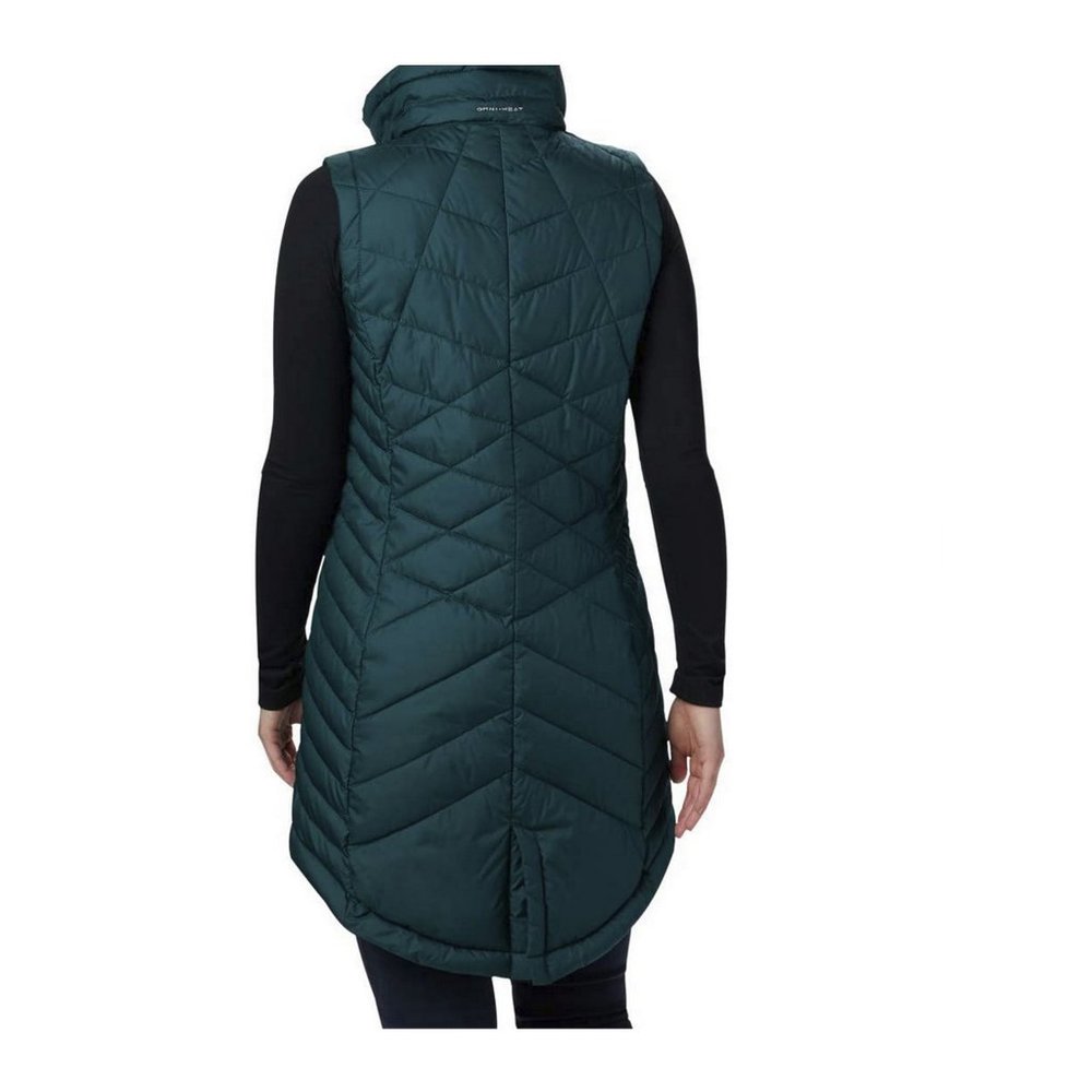 Columbia Womens Heavenly Long Puff Vest Forest Green XS